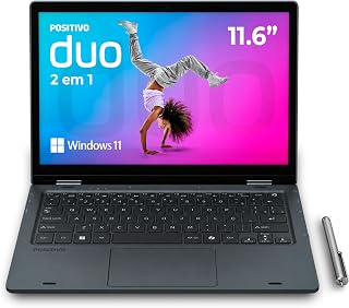 Notebook 2 em 1 Positivo Duo Intel Celeron N4500 4GB RAM 128GB de Armazenamento Tela 11" HD IPS