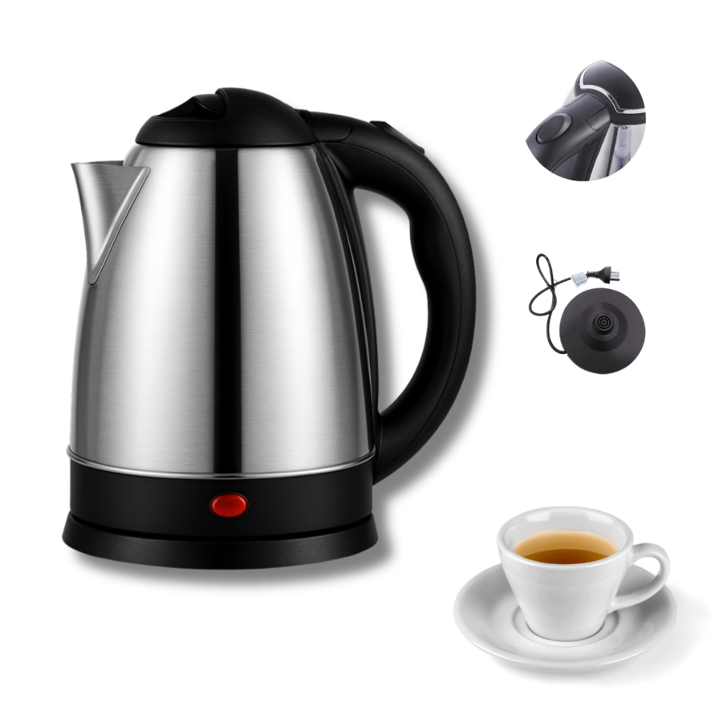Chaleira Elétrica Inox 1.8 Litros 1000W Automática Café Chá Rápida