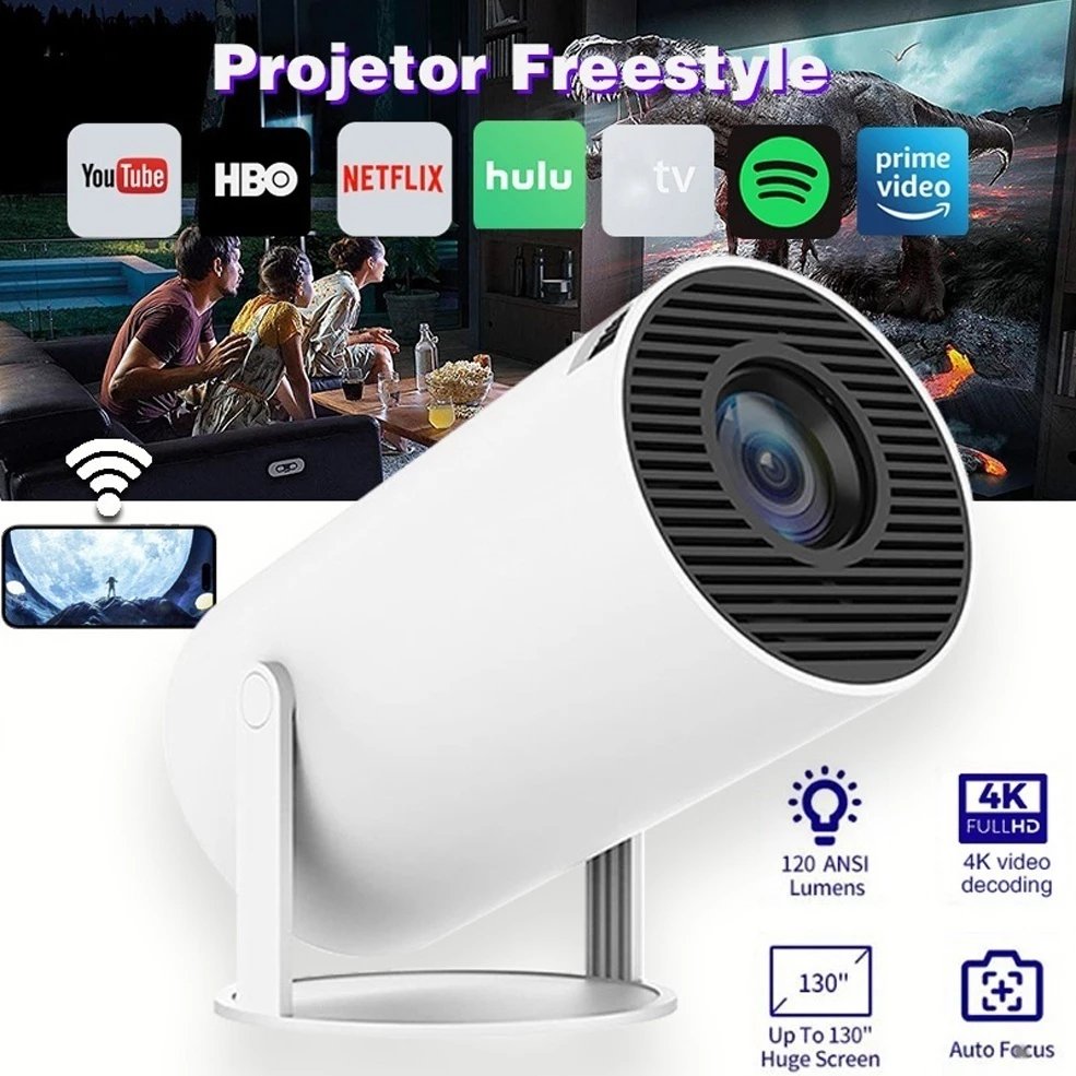 Projetor 4K HD 150 Polegadas Celular, Tv B0x, Xbox, PS, Pc, Wifi HY300 Pro Magcubic Envio Imediato