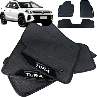 Jogo de Tapete Borracha Automotivo pra Carro Compatível com Tera 2025 2026 Com Logo Bordado Impermeável Personalizado 3 Peças Traseira Inteiriça W8 Acessorios