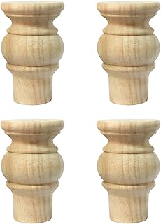 Conjunto de 4 pés de substituição de móveis de madeira maciça de 10 cm para sofá e sofá | Pernas de madeira inacabadas para cadeira, sofá otomano, mesa de café, armário, estante de TV, suporte de