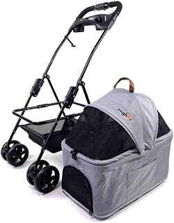 Carrinho de passeio com berço removível para Pet, animal de estimação, cachorro, cão, gato de pequeno porte até 15 Kg