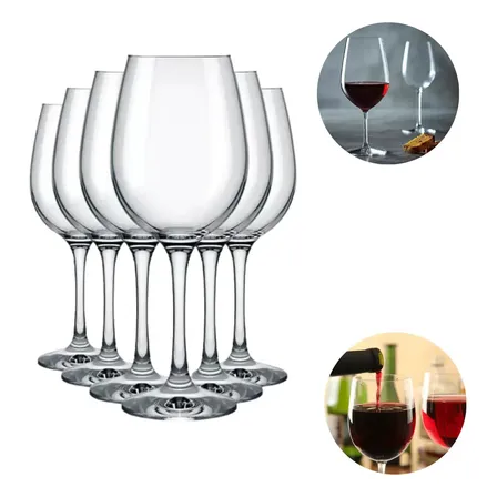 Jogo 6 Taças Vinho Tinto 450ml Cristal Titanium Gastro Cristal