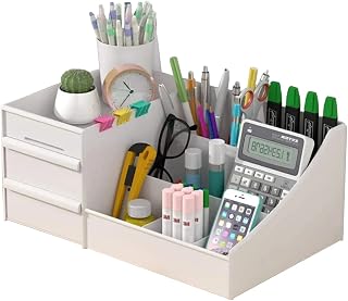 Organizador De Mesa Com Gaveta Porta Treco Multiuso