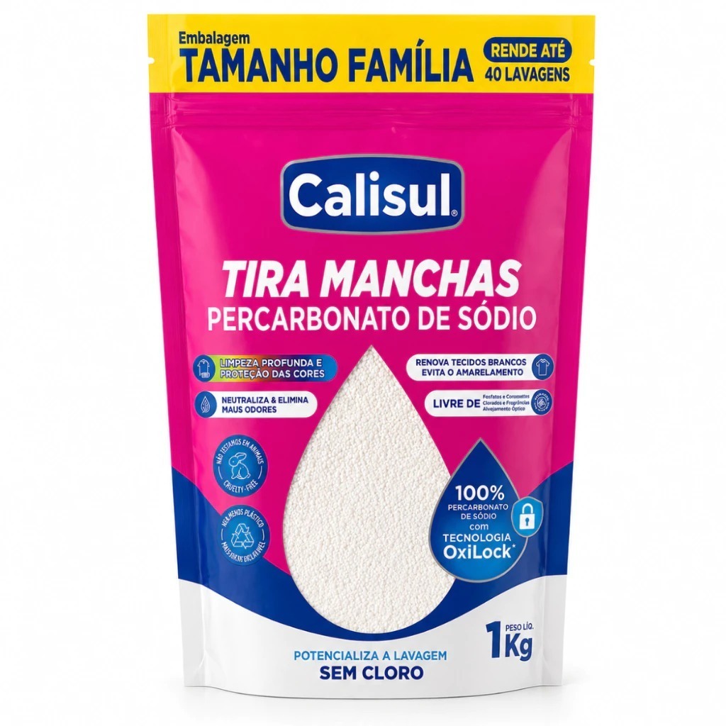 Percarbonato de Sódio 100% Puro Tira Manchas Roupas Brancas e Coloridas Limpeza em Geral