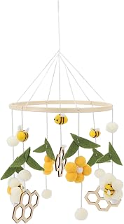 BTSEURY Brinquedos para Berço de bebê, Móbile para Berço para bebê, Decoração de Berçário de Flores de Abelha, Brinquedo para Acalmar, Decoração Suspensa, Móbile de Berço Macio
