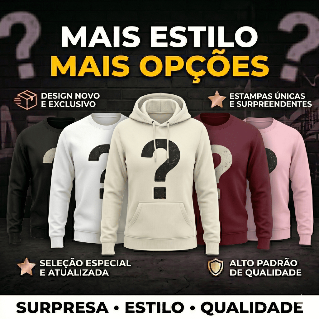 Moletom Surpresa Feminino 100% Algodão Queima de Estoque Saldão Cores e Estampas Blusa Feminina Blusas Femininas De Frio