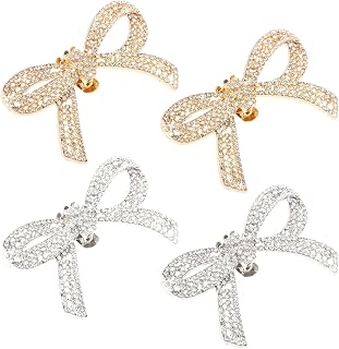 2 pares de clipes de sapato de strass, fivela de sapato com laço, sapatos destacáveis, clássicos, de salto com laço cintilante, berloques, festas de casamento, sapatos de cristal e fivelas