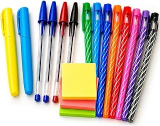 Kit de Papelaria Criativa 16 Itens - Conjunto Completo com Canetas Coloridas, Marcadores e Blocos Adesivos - Ideal para Estudos, Escritório e Organização