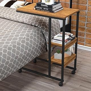 Mesa Auxiliar com Rodízio Fit Yescasa Preto/canela