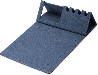 Kit Escritório Completo com Caderno, Mouse Pad, Caneta, Porta Objetos, Régua e Estojo, Material Escolar e Papelaria para Organização (Mouse Pad Suporte Azul)