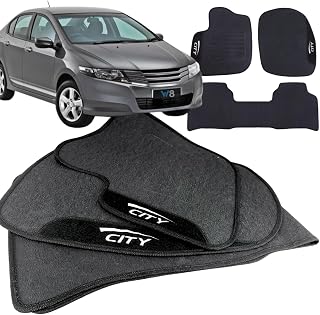 Jogo de Tapete Borracha Automotivo pra Carro Compatível com City 2009 2010 2011 2012 2013 2014 Com Logo Bordado Impermeável Personalizado 3 Peças Traseira Interiça W8 Acessorios