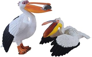 2 peças de estátua em miniatura de pássaro, estatuetas de pelicano, decoração de casa, móveis, mesa de mesa..