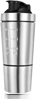 Coqueteleira Inox 750ml com Porta Suplemento e Misturador Fitness(Prata - TRC1519)