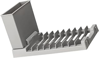 Escorredor de pratos multifuncional para pia de pratos com economia de espaço, solução de armazenamento organizado, suporte de utensílios de cozinha, suporte de copos, utensílios de mesa
