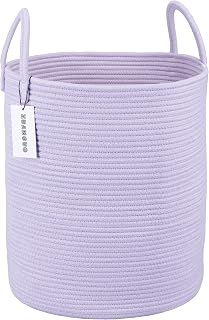 XUANGUO Cesto de lavanderia de corda para roupas cesta de armazenamento de tecido para sala de estar quarto cestas de corda altas para cobertor brinquedos almofadas toalhas de berçário de bebê cesto