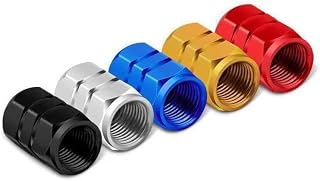 Tampas de Válvula de Pneu Fluorescentes, Kit com 4 Peças, Alumínio, Estilo Automotivo, Acessórios para Carro e Motocicleta, Múltiplas Cores (Vermelho)