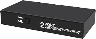 1 peça 2 em 1 saída AV Switch Box 2 portas 3RCA AV áudio vídeo divisor hub switcher metal para DVD Player STB HDTV TV Box