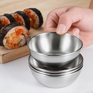 2 peças de aço inoxidável mini pratos de tempero bandeja de servir pratos de especiarias ouro prata pires individuais tigela de cozinha utensílios de mesa (prata)