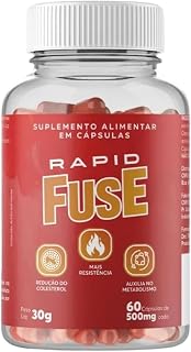 Rapid Fuse Pré Treino e Termogênico (Foguinho) - 60 Cápsulas com Cafeína, Psyllium e Picolinato de Cromo - Fuselabs - Suplemento para Academia e Fitness