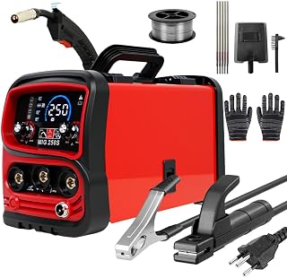 FINYQBET Máquina de Solda 3 em 1 MIG/TIG/MMA (127V) | Portátil e Segura, com Tela Grande, Máquina de Solda Mig Sem Gás, para Reparos Automotivos/Metalurgia/DIY e Uso