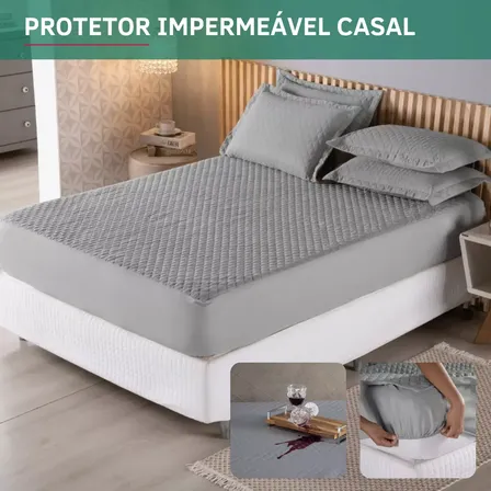 Protetor De Colchão Impermeável Casal Matelado Antiácaro Antialérgico Capa Respirável Macio E S