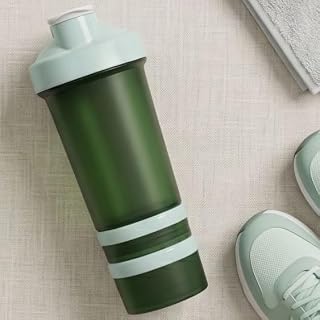 Coqueteleira 500ml Academia Fitness Whey Suplementos Antivazamento(COM NOME,Verde) |