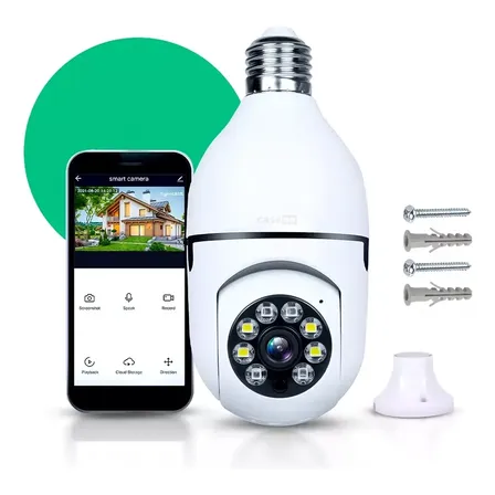 Câmera Lampada De segurança Casenn Ip Wifi Com Visão Noturna Interna Externa App Yoouse Espiã 3