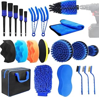 Kit Limpeza Automotiva, Kit Lavagem Automotiva, Lavar Carro, Pincel Automotivo, Conjunto de Pinceis de Detalhamento, Detalhes de Carro com 22 Peças, Lavar, Esponja Automotiva
