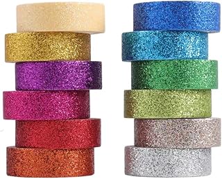 PAPELARIA FOFA KAWAII JOGO FITAS ADESIVAS GLITTER 9PC