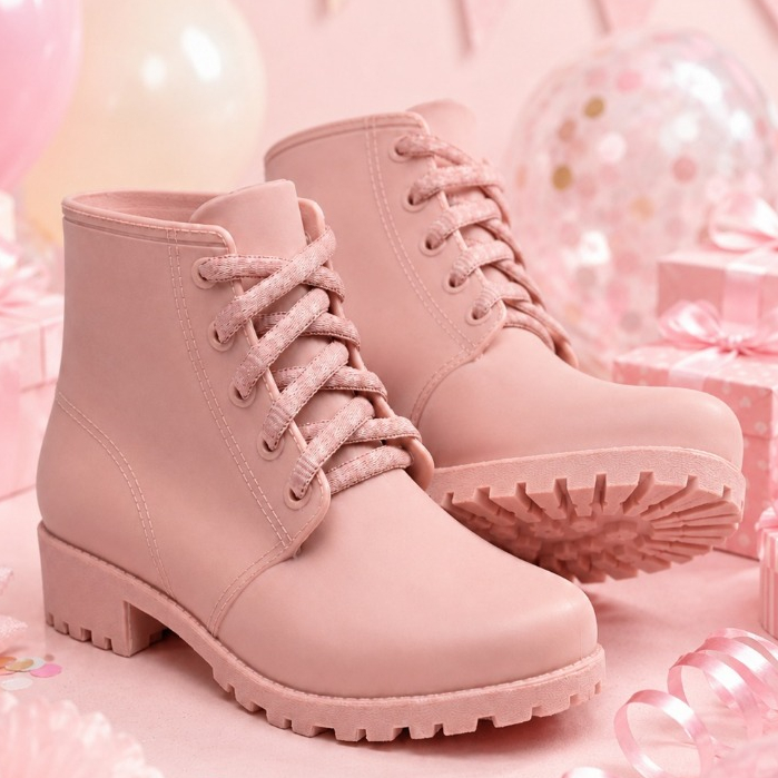Bota Infantil Menina Coturno Cano Curto Feminina Blogueira Juvenil Tratorada