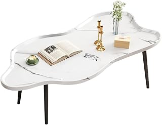 Mesa lateral de sofá requintada, mesa de centro de sala de estar pequena para uso doméstico, mesa casual de MDF absorvente em forma de flor, pernas de mesa fáceis Mesa de chá de salão de esc