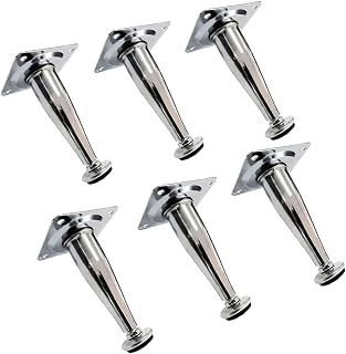 Kit 6 Pé Para Armário Cromado Cônico 15cm Móveis em Geral