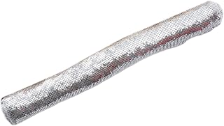 weidrtily Tecido de malha de lantejoulas em tamanho de 45 cm x 150 cm Fabricantes de vestidos que desejam adicionar glamour aos designs de alta moda, acessórios de calçados, tecido de metal brilhante