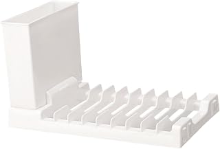 Escorredor de pratos multifuncional para pia de pratos com economia de espaço, solução de armazenamento organizado, suporte de utensílios de cozinha, suporte de copos, utensílios de mesa