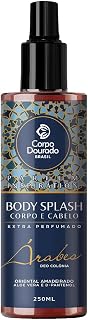 Body Splash Árabe Corpo e Cabelo 250ml Parfum Inspiration Oriental Amadeirado Fragrância Intensa Quente e Marcante Aloe Vera D-Pantenol Perfuma Hidrata Fixação Duradoura Uso Diário Corpo e Cabelos