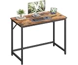 VASAGLE Mesa de Computador, Escrivaninha para Escritório, 100 x 50 x 76 cm | Para Estudo, Quarto, Sala de Estar, Marrom Rústico e Preto Tinta BRLWD41XV2VASAGLE Mesa de Computador, Escrivaninha pa…