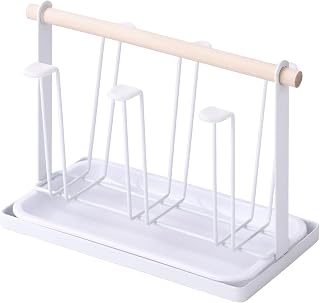 Suporte de copo de metal com bandeja de água de drenagem mantendo a bancada da cozinha arrumada e atraente mesa ou armário organizador de copo de metal prateleira de água de dreno, branco