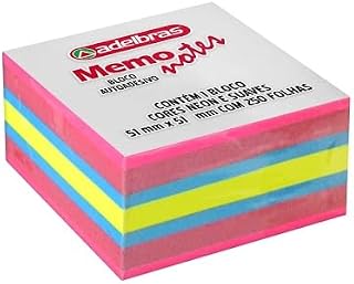 Bloco De Recado, Maxprint, Autoadesivo, Neon, 51x51, 250 Folhas