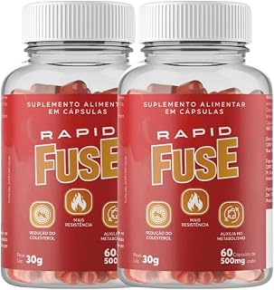 Kit 2x Rapid Fuse Pré Treino e Termogênico (Foguinho) - 60 Cápsulas com Cafeína, Psyllium e Picolinato de Cromo - Fuselabs - Suplemento para Academia e Fitness