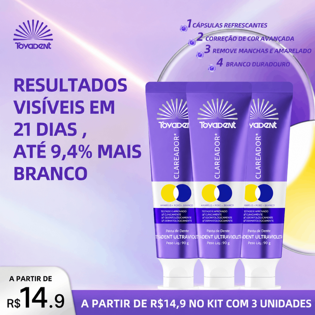 TOYADENT Pasta Espuma Muda de Cor, Refresca o Hálito, 90g