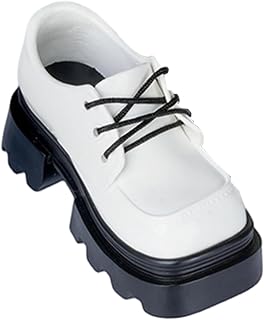harayaa 2x Sapatos para Boneca em Escala 1/4, Acessório de Roupa Fácil de Calçar, Calçados Fashion para Figuras de ação, Sapatos de Bico Quadrado para Meninas, Branco
