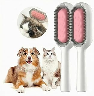 Escova Pet Multifuncional 3 em 1 com Cerdas de Silicone Macias para Cães e Gatos, Removedor de Pelos Mortos, Massageador Relaxante, Lavável, Cabo Anatômico, Sistema de Higienização e Cuidado com a