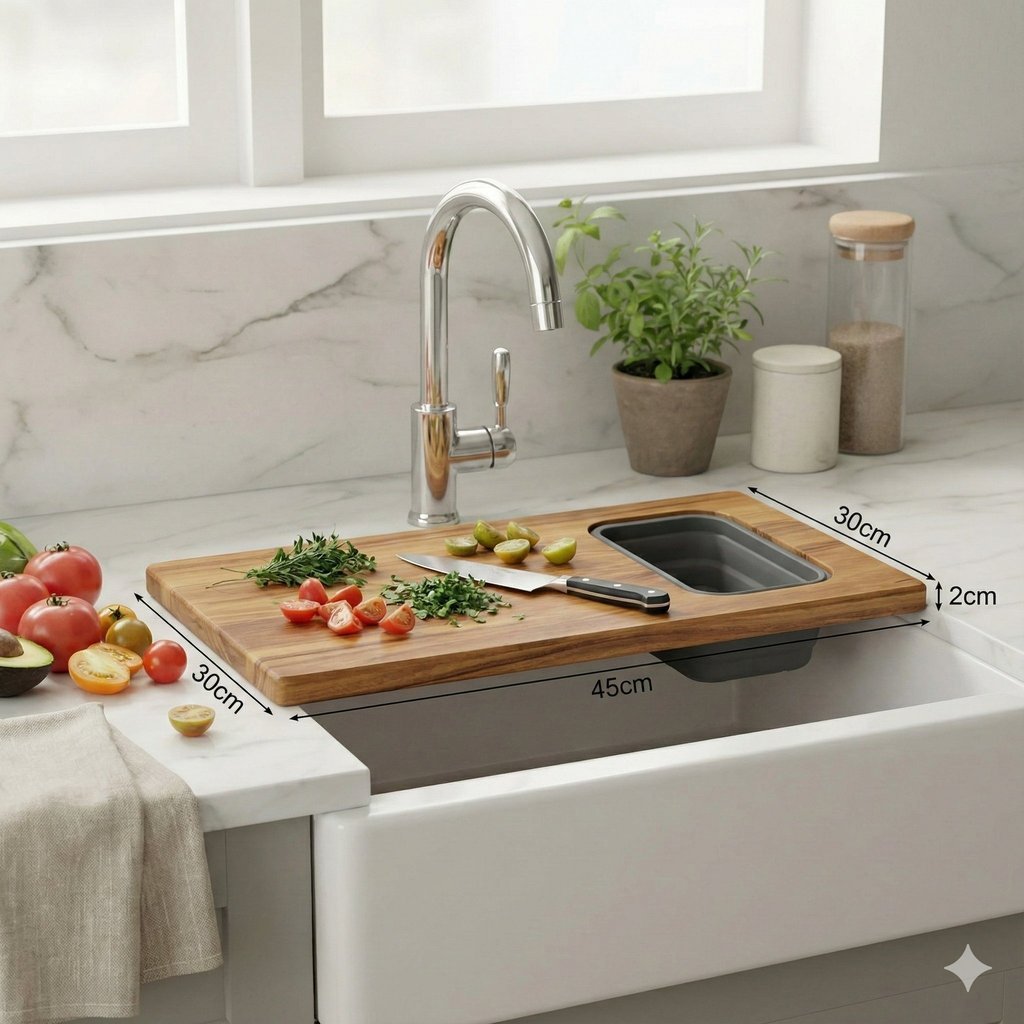 Tábua De Corte Em Bambu Com Recipiente 540 Ml – Multifuncional Para Churrasco E Cozinha