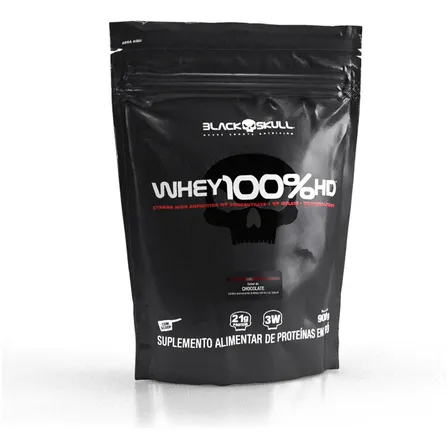 Whey 100% Hd Refil Black Skull - 900g (wpc, Wpi E Wph) Sabor Chocolate