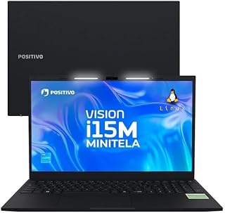 Notebook Positivo Vision i15M Minitela Intel Core 3 N300 16GB 256GB SSD Wi-Fi 6 Linux - Tela 15,6" Full HD IPS Antirreflexo - Preto memória expansível até 16 GB